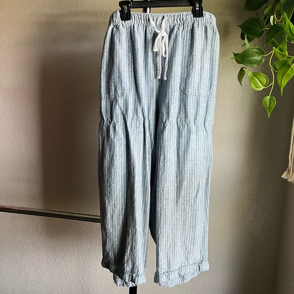 Lane Bryant Light Blue Striped Joggers - Picture 1 of 5